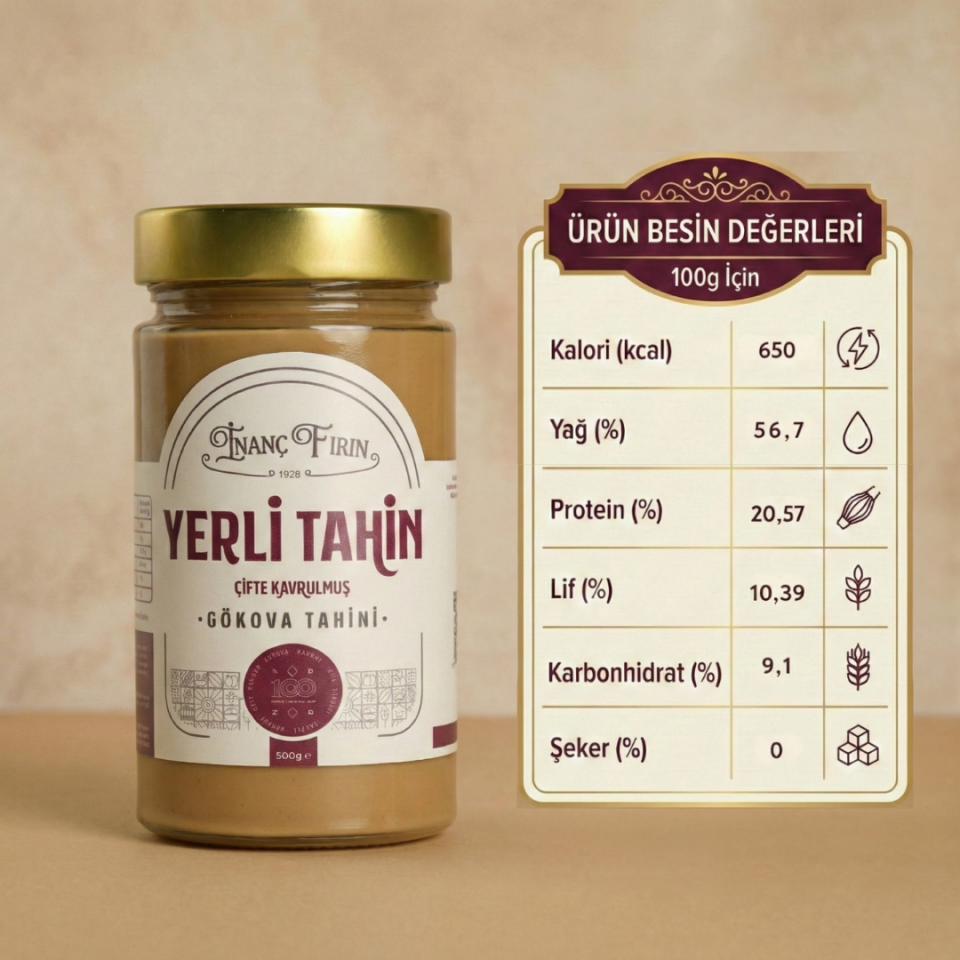 Çifte Kavrulmuş Yerli Tahin 500 gr - Gökova Susamından Yoğun Lezzet