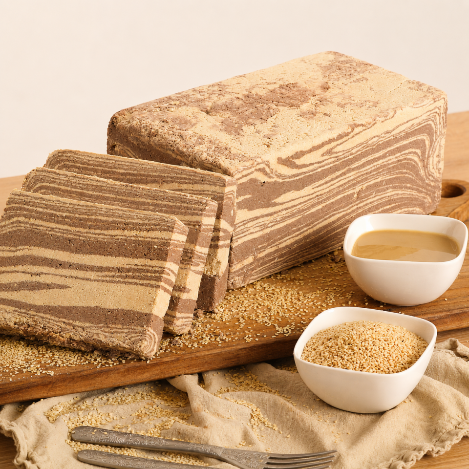 Kakaolu Tahin Helvası 1 Kg - Doğal Kakao ve Yerli Tahin Lezzeti