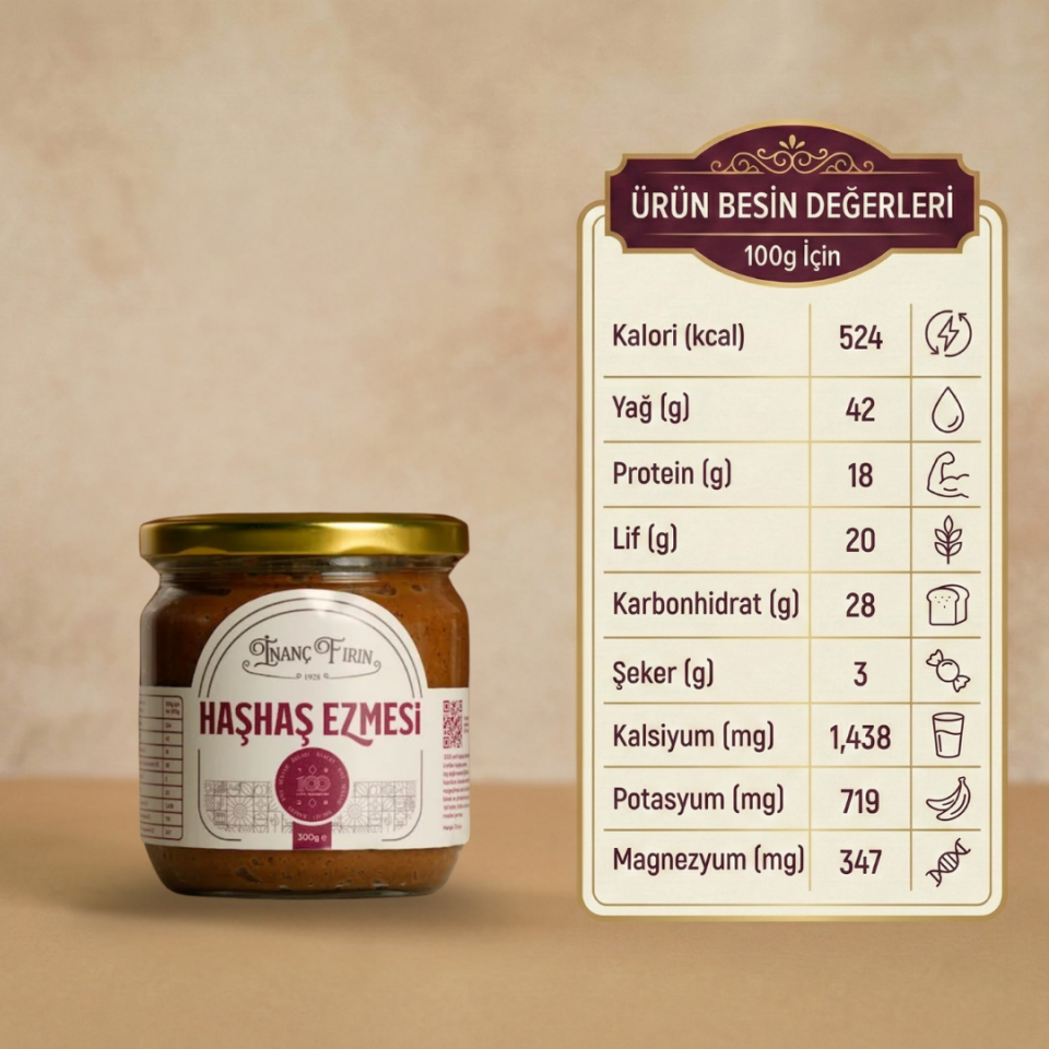 Haşhaş Ezmesi 300 gr - Kahvaltılık & Hamur İşi İçin İdeal
