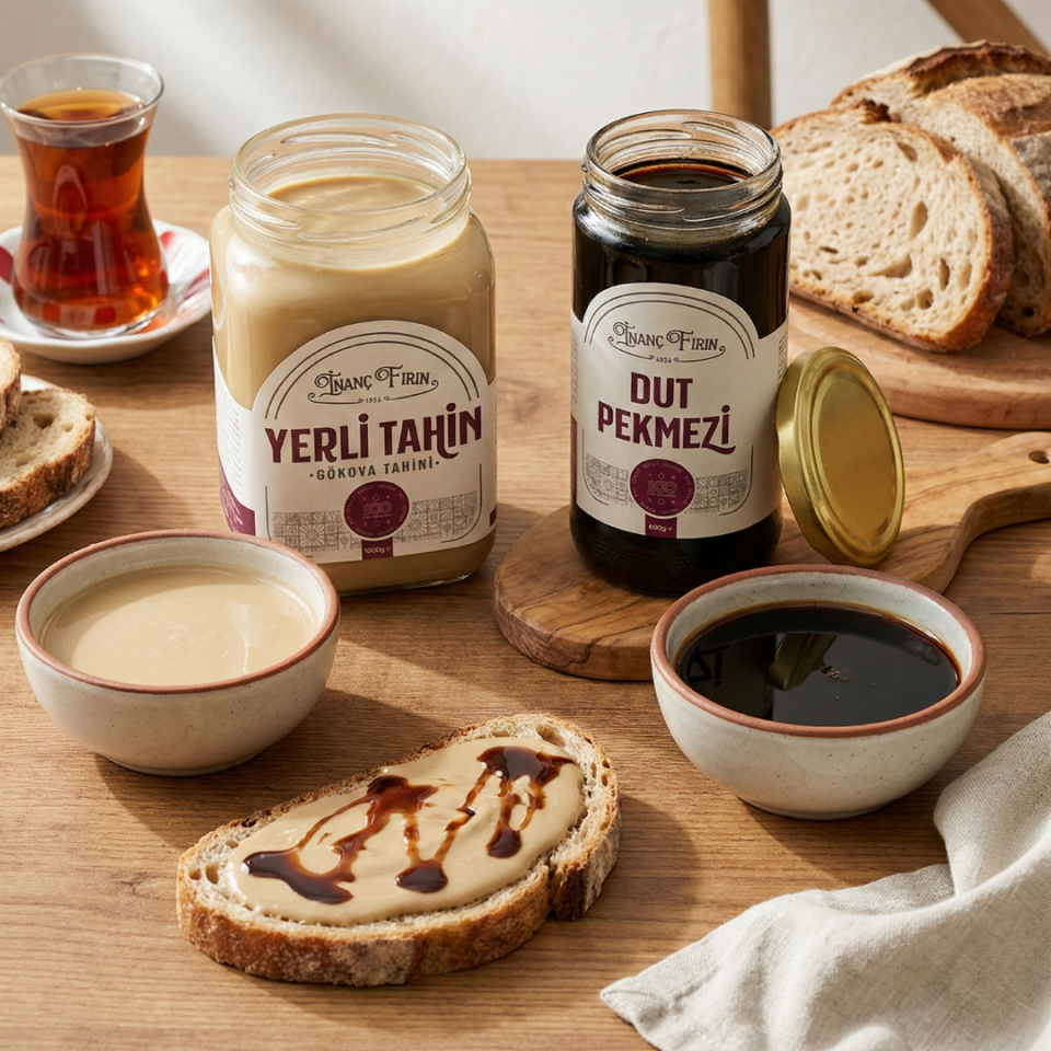 Geleneksel Lezzet İkilisi - 1 Kg Yerli Tahin ve 600 gr -  Katkısız Dut Pekmezi