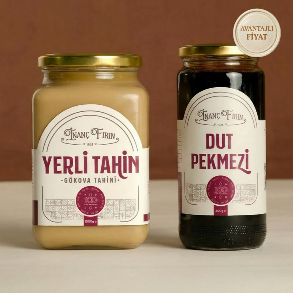 Geleneksel Lezzet İkilisi - 1 Kg Yerli Tahin ve 600 gr -  Katkısız Dut Pekmezi