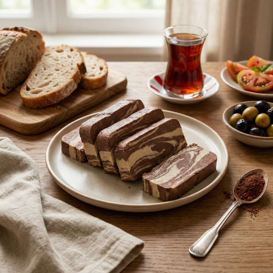 Kakaolu Tahin Helvası 500 gr - Yoğun Kakao Aromalı & Yerli Tahinli