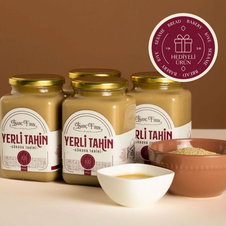 Yerli Tahin 1 Kg x 4 Adet (Karabuğday Ekmeği Hediye)