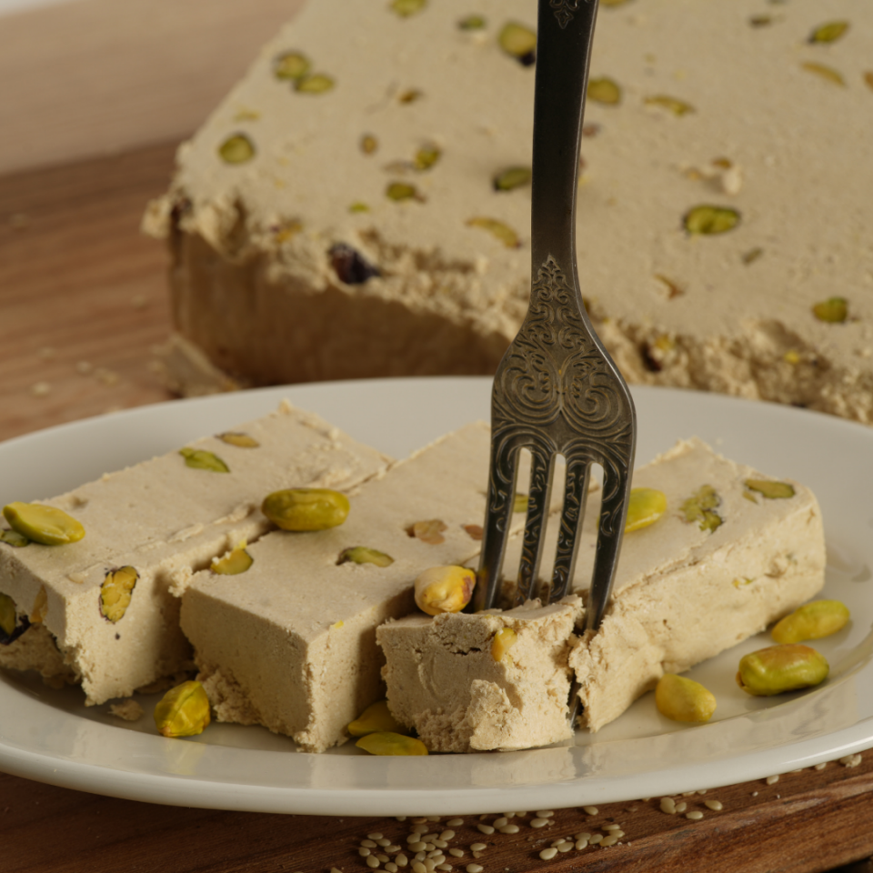 Şeker İlavesiz Fıstıklı Tahin Helvası 400 gr - Hurma Suyu & Bol Fıstık