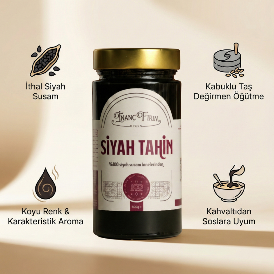 Doğal Siyah Tahin 500 gr - Taş Değirmen Üretimi
