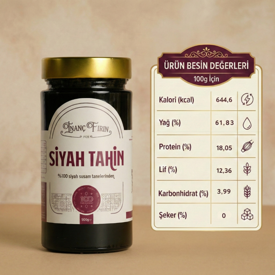 Doğal Siyah Tahin 500 gr - Taş Değirmen Üretimi