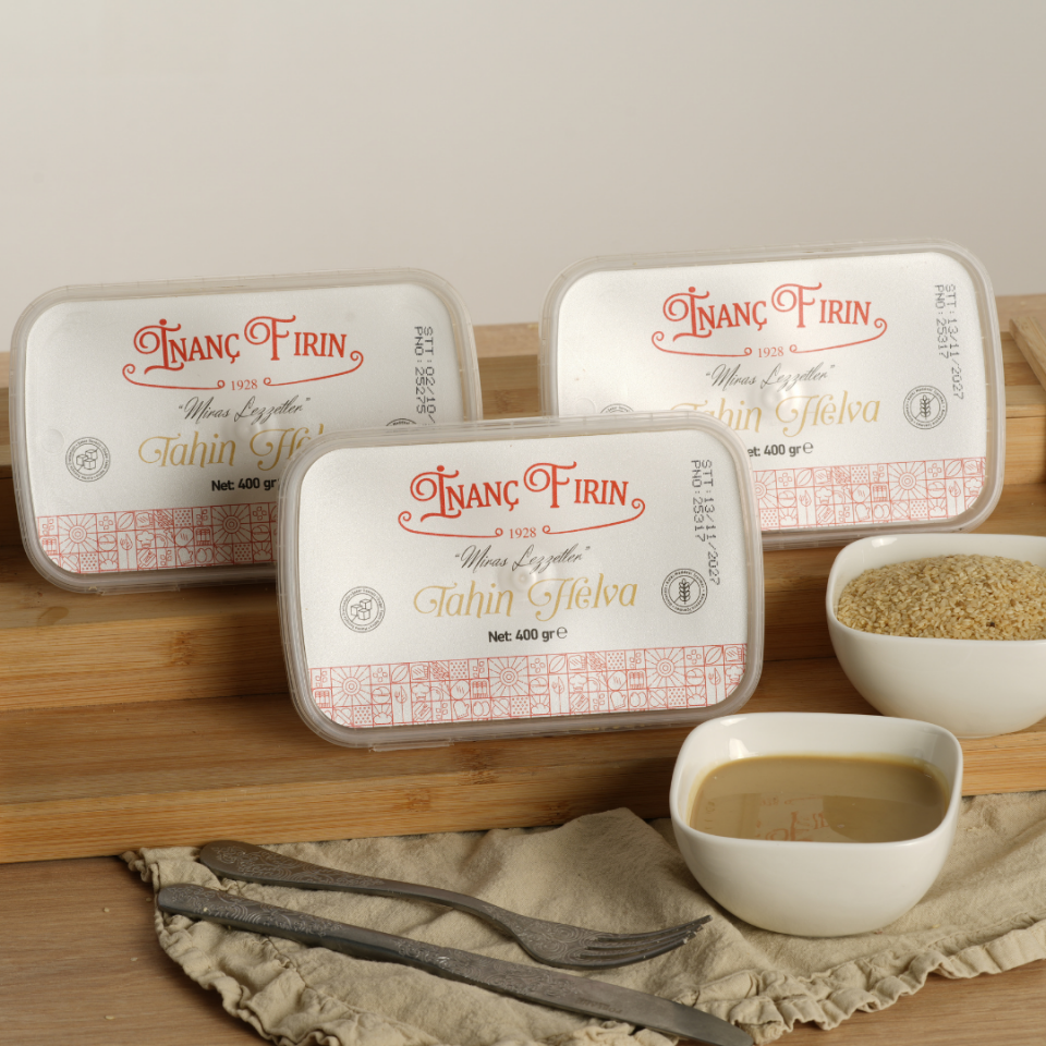 Şeker İlavesiz Sade Helva 3'lü Set -  (3 x 400 gr) ( Kavılca Ekmeği Hediye )