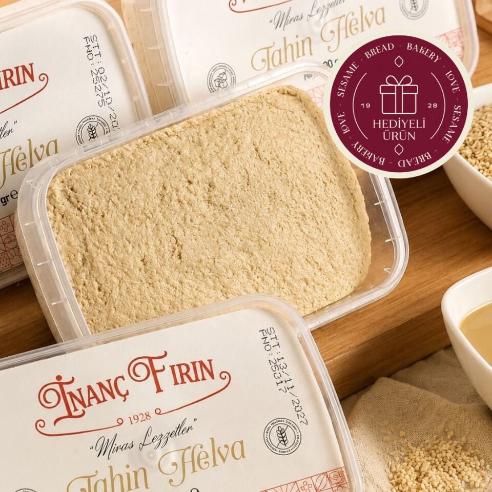 Şeker İlavesiz Sade Helva 3'lü Set -  (3 x 400 gr) ( Kavılca Ekmeği Hediye )