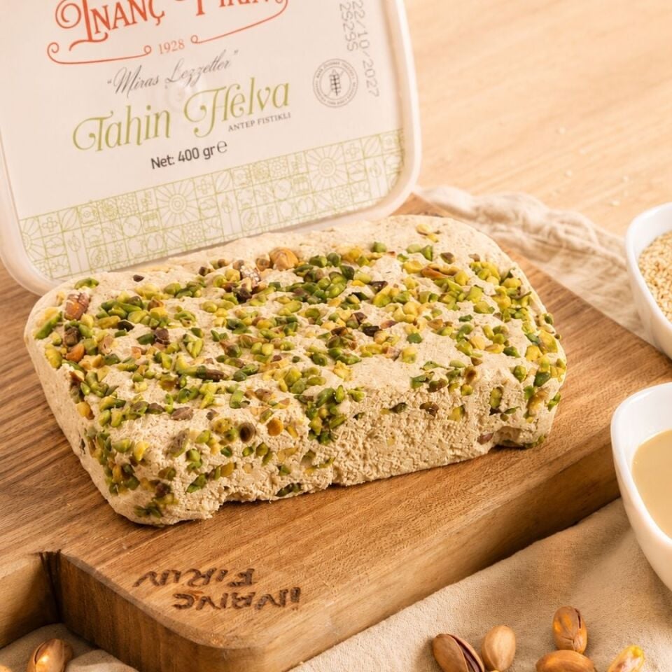 Şeker İlavesiz Fıstıklı Helva 3'lü Set -  (3 x 400 gr) ( Karakılçık Ekmeği Hediye)