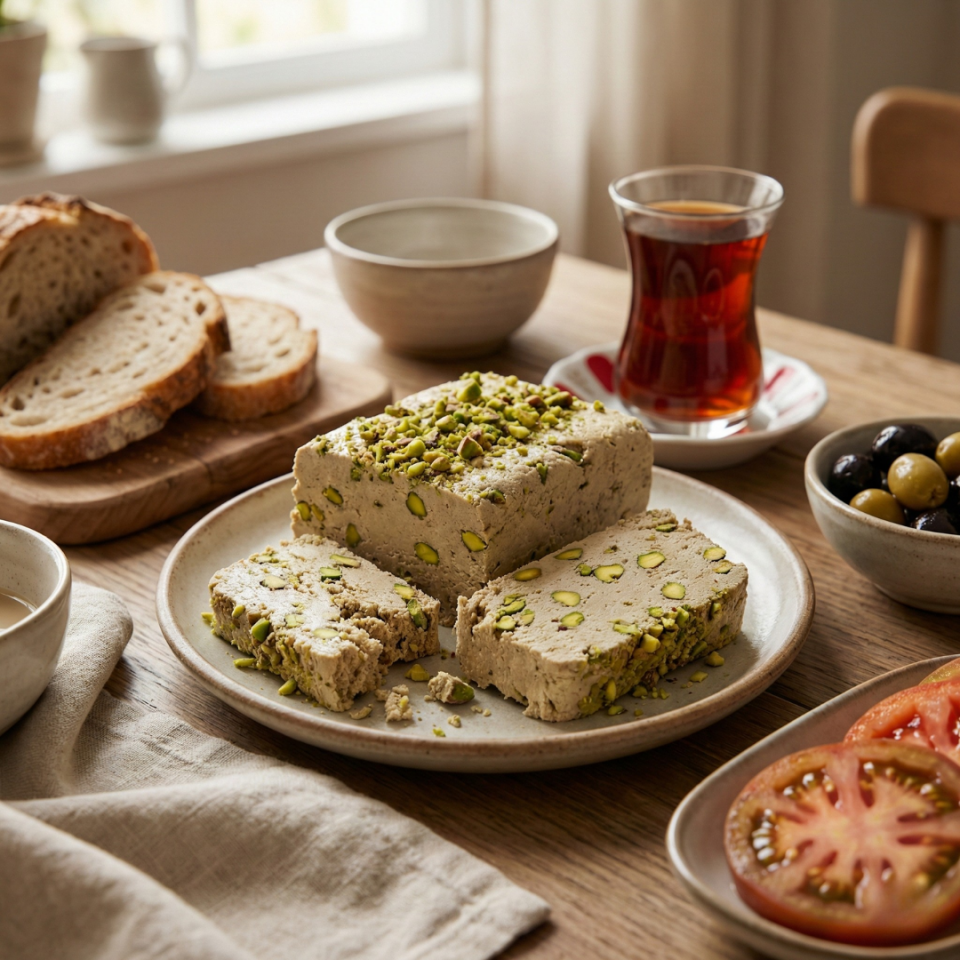 Şeker İlavesiz Fıstıklı Helva 3'lü Set -  (3 x 400 gr) ( Karakılçık Ekmeği Hediye)