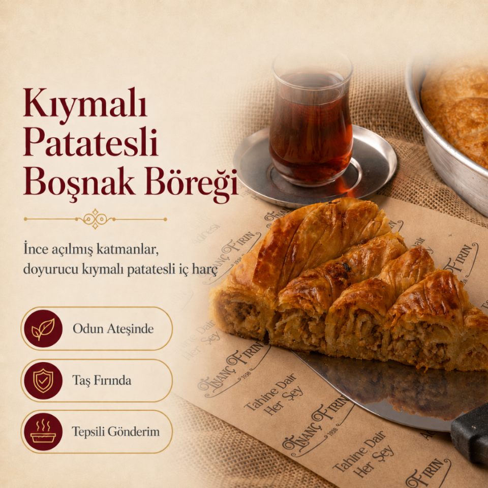 Kıymalı Patatesli Boşnak Böreği Tepsi