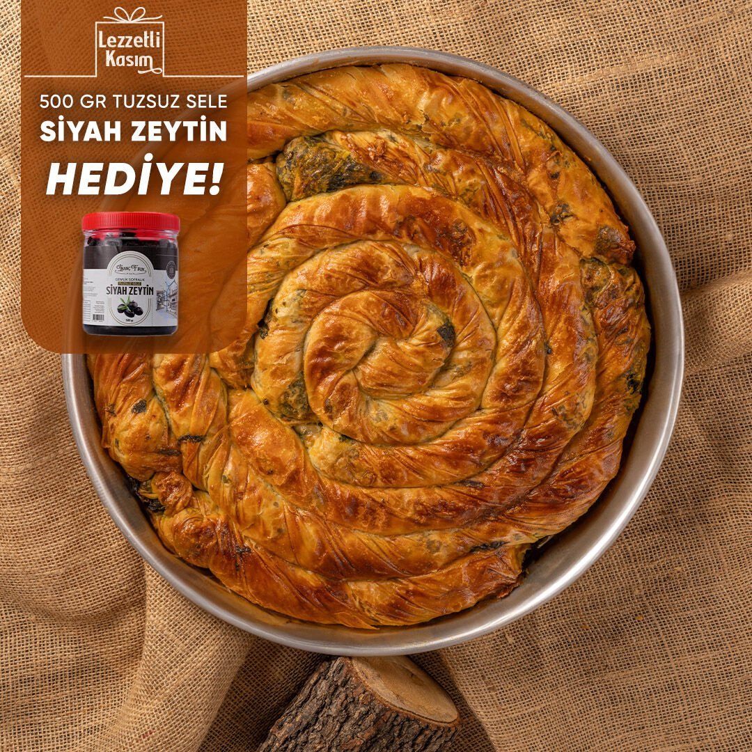 Ispanaklı Boşnak Böreği Tepsi (500gr Sele Zeytin Hediye)