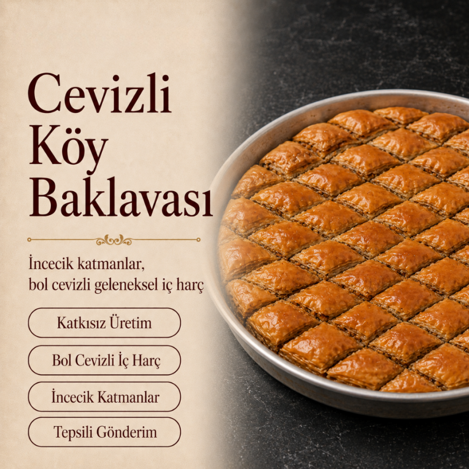 Cevizli Köy Baklavası Tepsi
