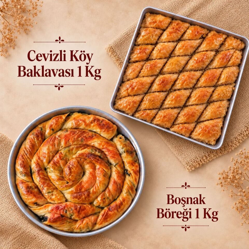 Cevizli Köy Baklavası Tepsi  + Boşnak Böreği Tepsi