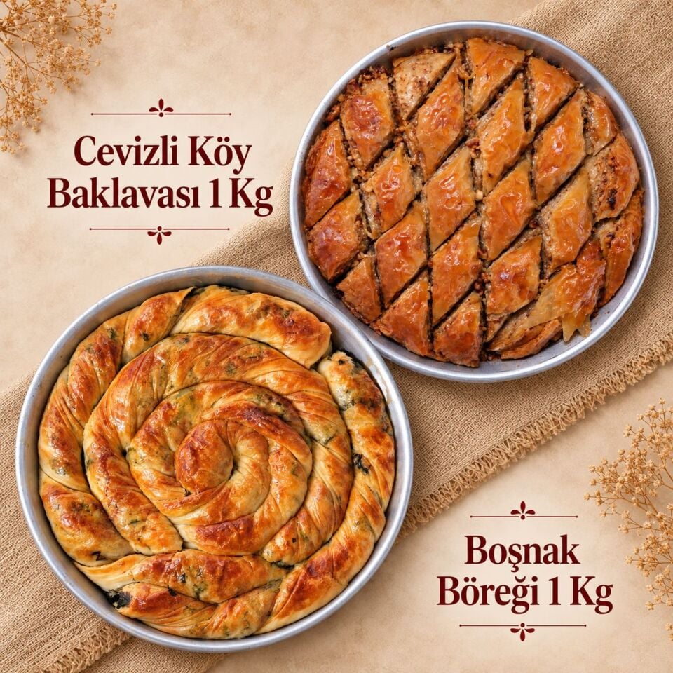 Cevizli Köy Baklavası Tepsi  + Boşnak Böreği Tepsi