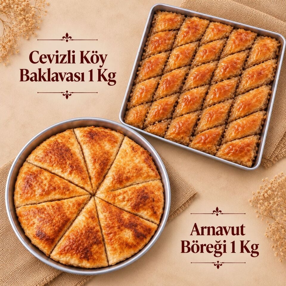 Cevizli Köy Baklavası Tepsi + Arnavut Böreği Tepsi