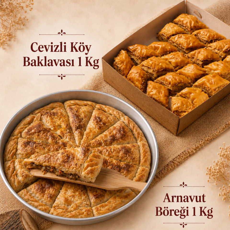 Cevizli Köy Baklavası 1 kg + Arnavut Böreği 1 kg