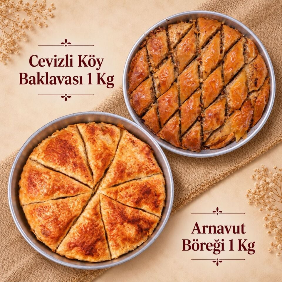 Cevizli Köy Baklavası Tepsi + Arnavut Böreği Tepsi