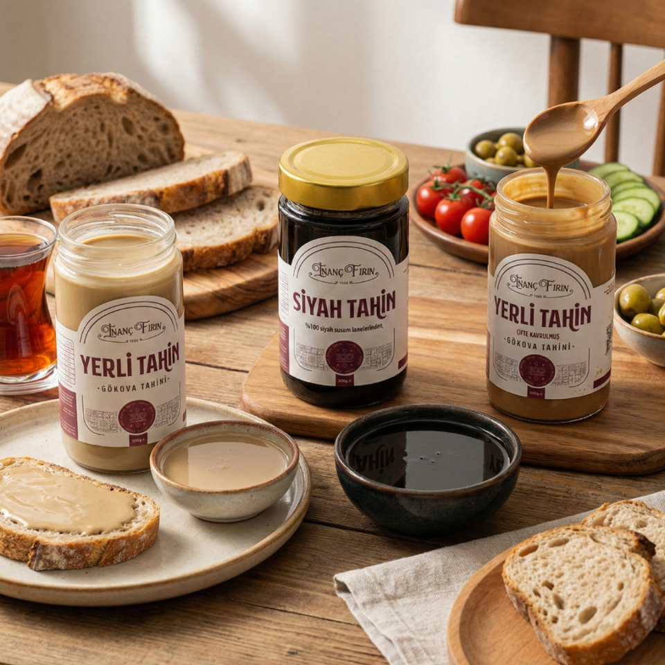 Tahin Tanışma Paketi 3'lü Set: Yerli, Çifte Kavrulmuş ve Siyah Tahin (450 gram bal hediye )
