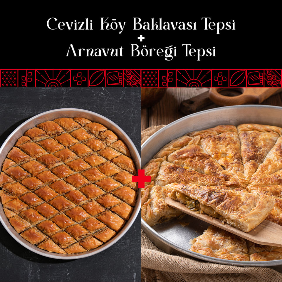Cevizli Köy Baklavası Tepsi + Arnavut Böreği Tepsi