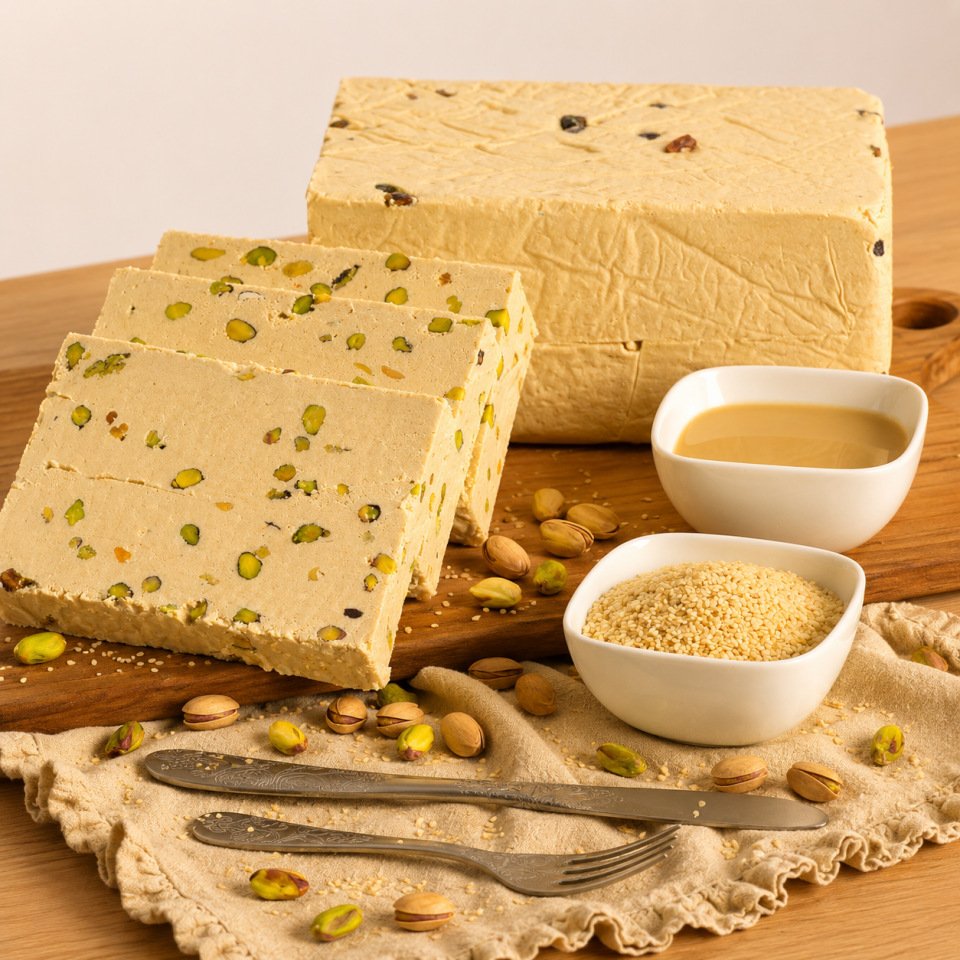 3'lü Helva Fırsat Paketi: Sade, Kakaolu ve Fıstıklı Tahin Helvası (3 x 1 Kg) (Karakılçık Ekmeği Hediye)