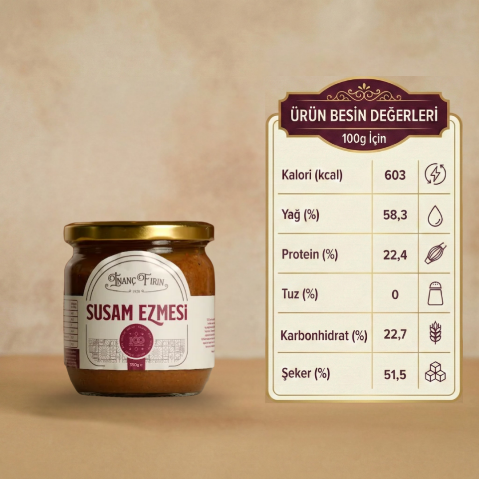 Doğal Susam Ezmesi 350 gr - Taş Değirmende Öğütülmüş Saf Lezzet