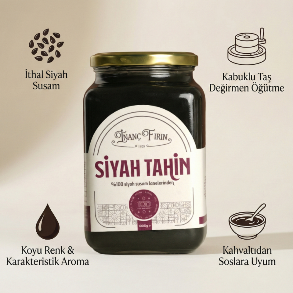 Siyah Tahin 1 Kg - Taş Değirmen Üretimi (Siyez Ekmeği Hediye)