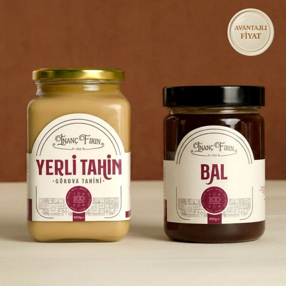 Yerli Tahin (1 Kg) ve Süzme Çam Balı (850 gr)
