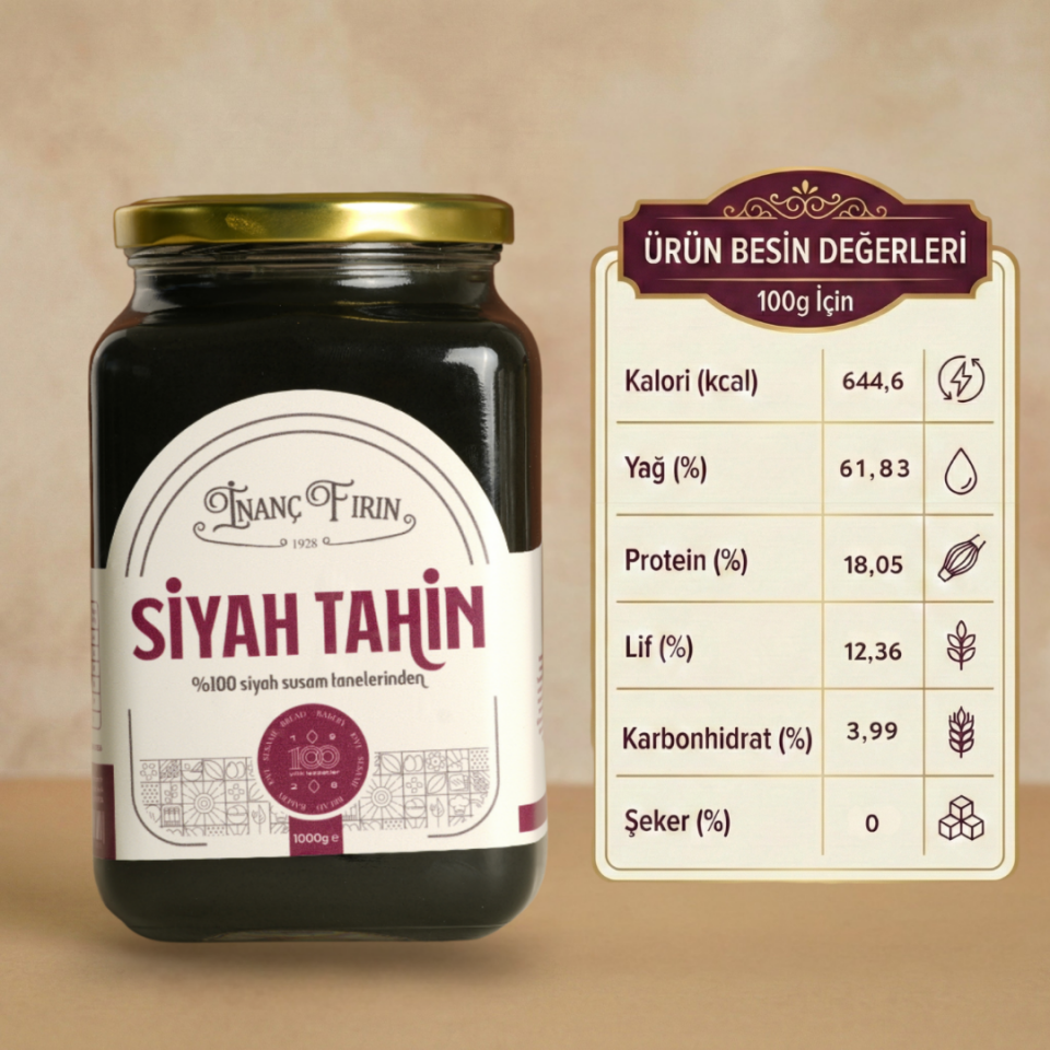 Siyah Tahin Ekonomik Paket - 1 Kg x 4 Adet ( Karabuğday Ekmeği Hediye)