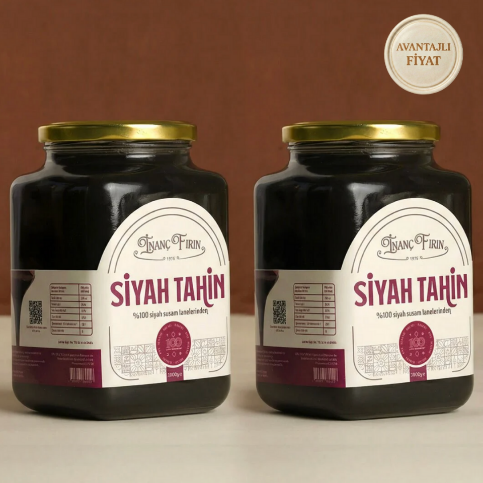 Siyah Tahin 2'li Fırsat Paketi -  2 x 1 Kg ( Karabuğday ekmeği hediye)