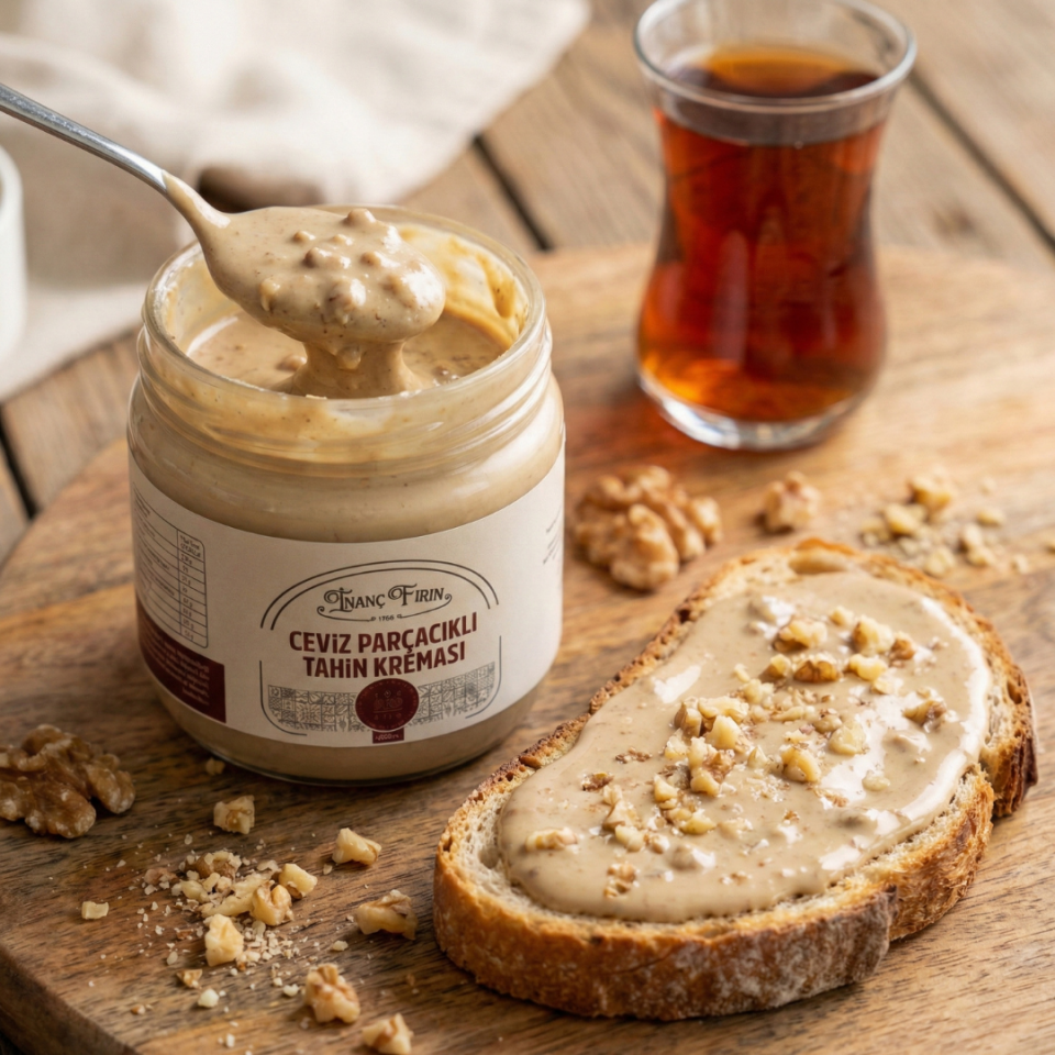 Cevizli Tahin Kreması - Bol Ceviz Parçalı & Doğal Tahinli - 400 gr