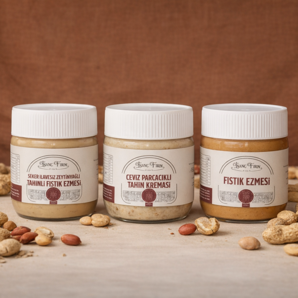 Fıstık Ezmesi & Tahin Kremaları 3’lü Set