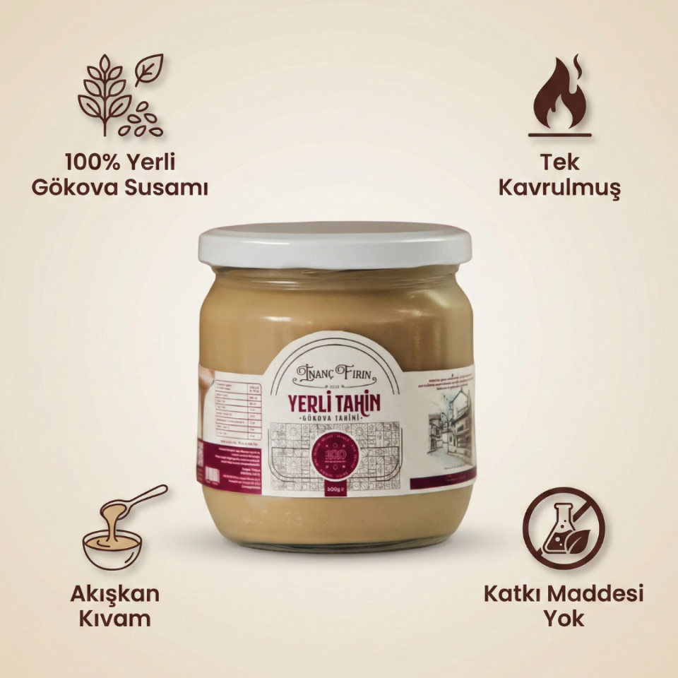 Tek Kavrulmuş Yerli Tahin 400 gr - Taş Değirmen Üretimi