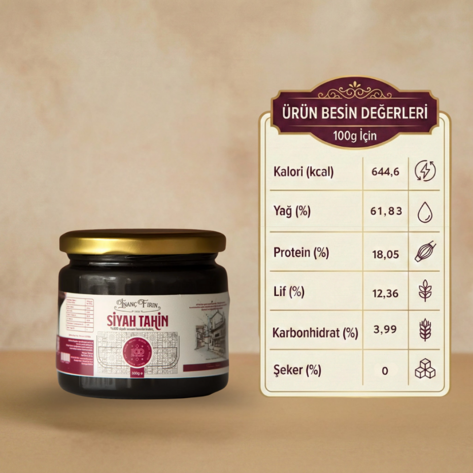 Siyah Tahin 300 gram -  Taş Değirmen Üretimi