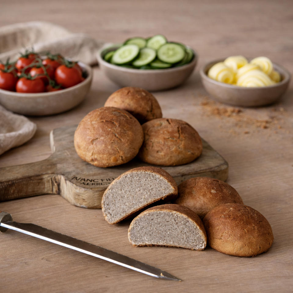 Karabuğday Mini Ekmek 6'lı - Ekşi Mayalı