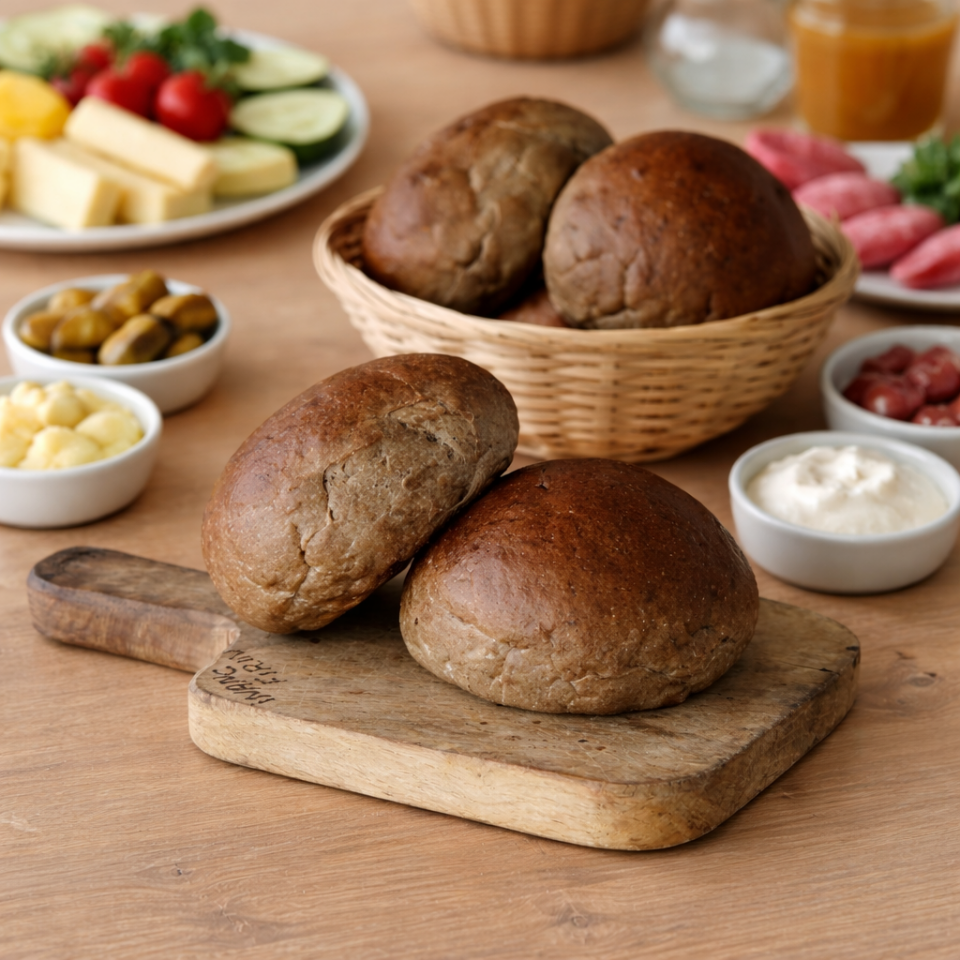 Çavdar Hamburger Ekmeği 6'lı