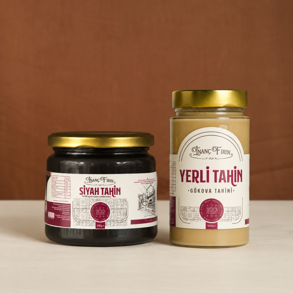 Siyah Tahin 300 gr & Yerli Tahin 500 gr Seti – %100 Susamdan Doğal Tahin Paketi
