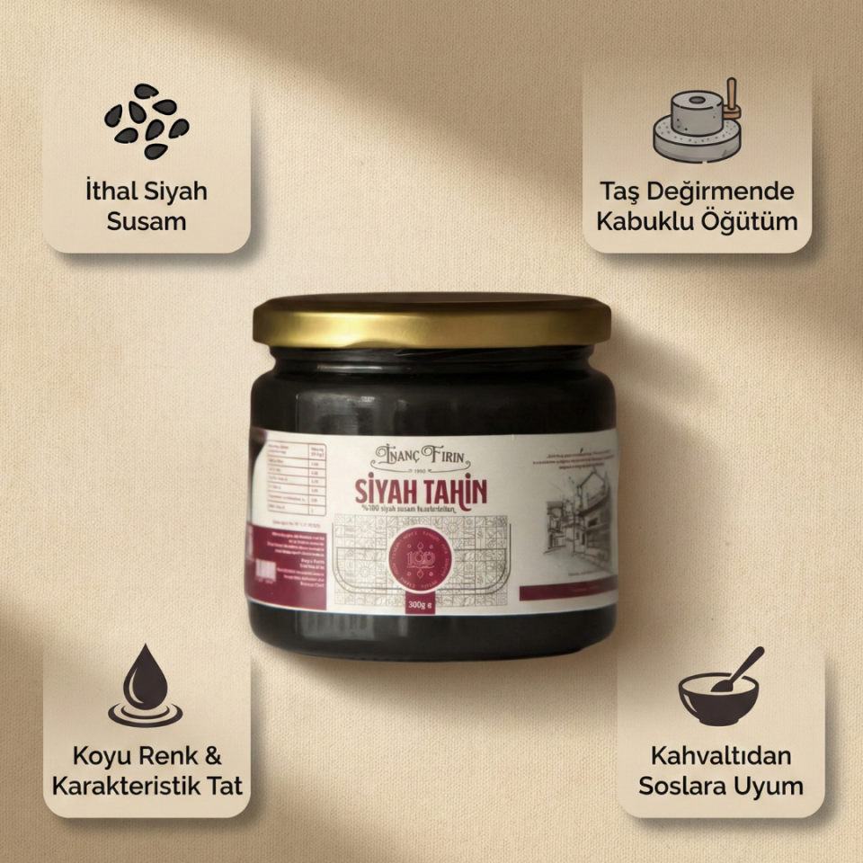 Siyah Tahin 300 gr & Yerli Tahin 500 gr Seti – %100 Susamdan Doğal Tahin Paketi
