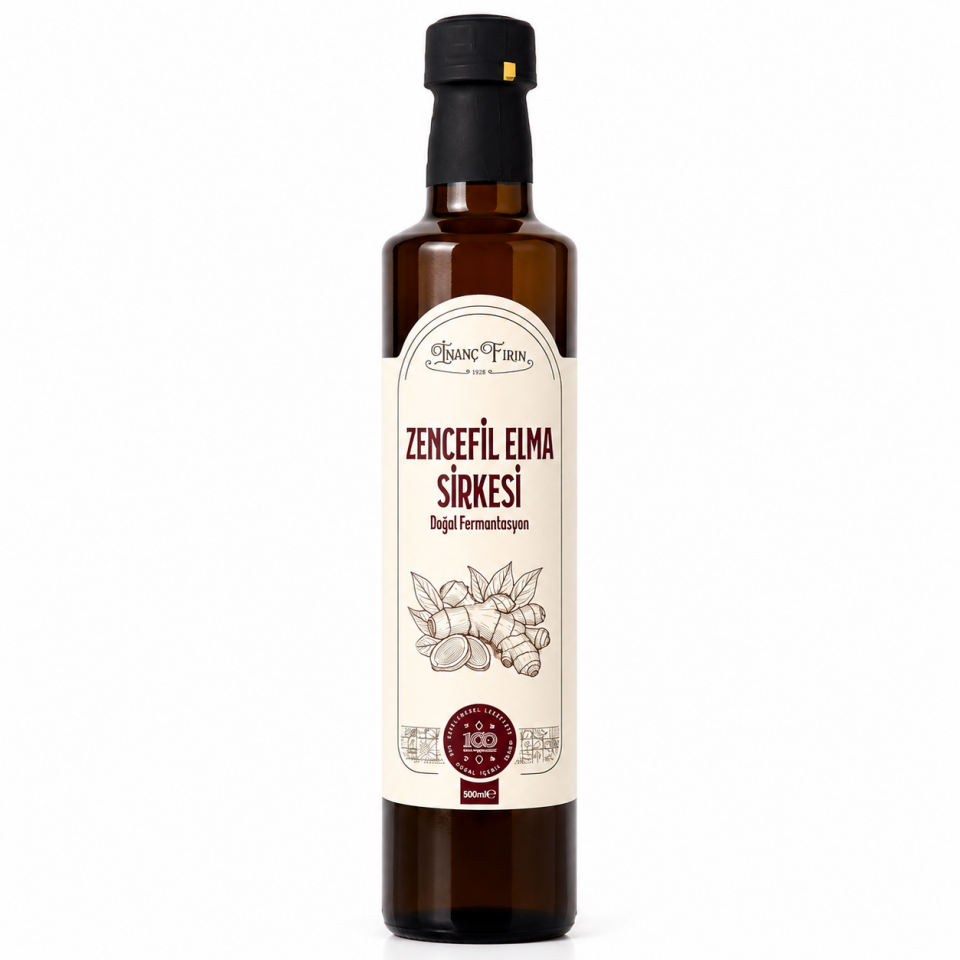 Zencefil Elma Sirkesi 500 ml | Doğal Fermantasyonlu Sirke