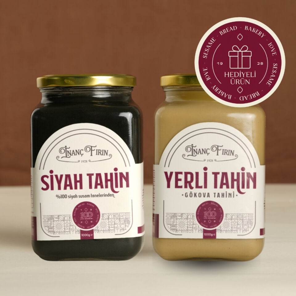 Siyah Tahin 1 KG + Yerli Tahin 1 KG ( Karabuğday Sandviç Ekmeği Hediye