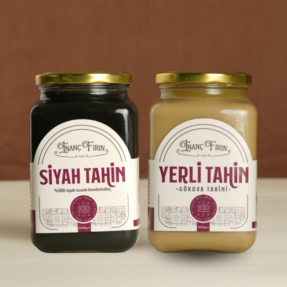 Siyah Tahin 1 KG + Yerli Tahin 1 KG ( 6'lı Karabuğday Sandviç Ekmeği Hediye)